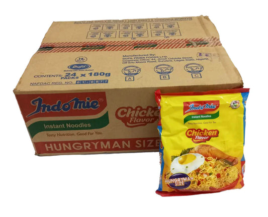 Indomie Chicken Flavor Instant Noodles – Full Carton Hungryman size (40 x 180g Packs)